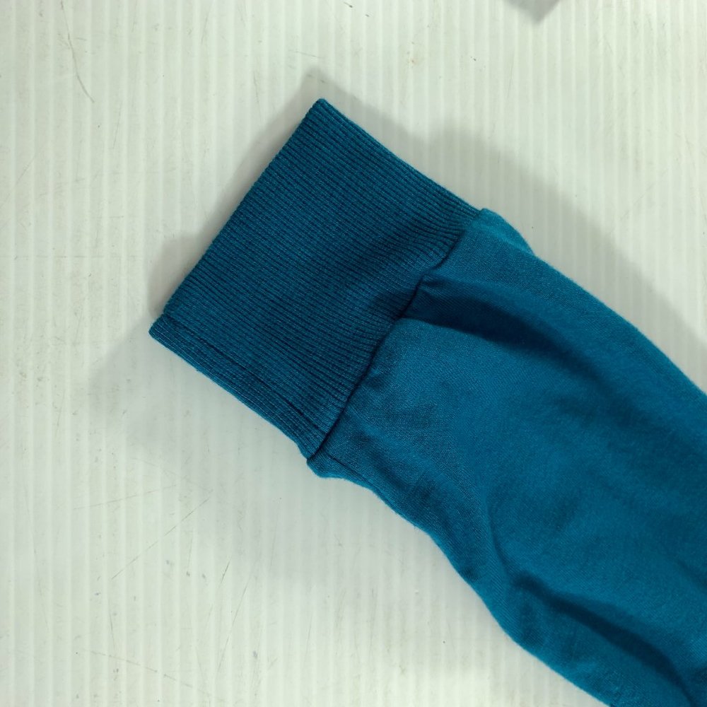 Terra & Sky Womens Sweater Size 0X 14W Blue Green Solid Long Sleeve Knit Popover - Picture 7 of 9